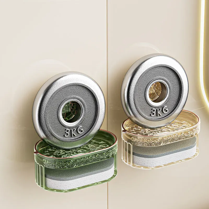 Коробка для мыла настенная двухслойная присоска без сверл стандартная Подставка