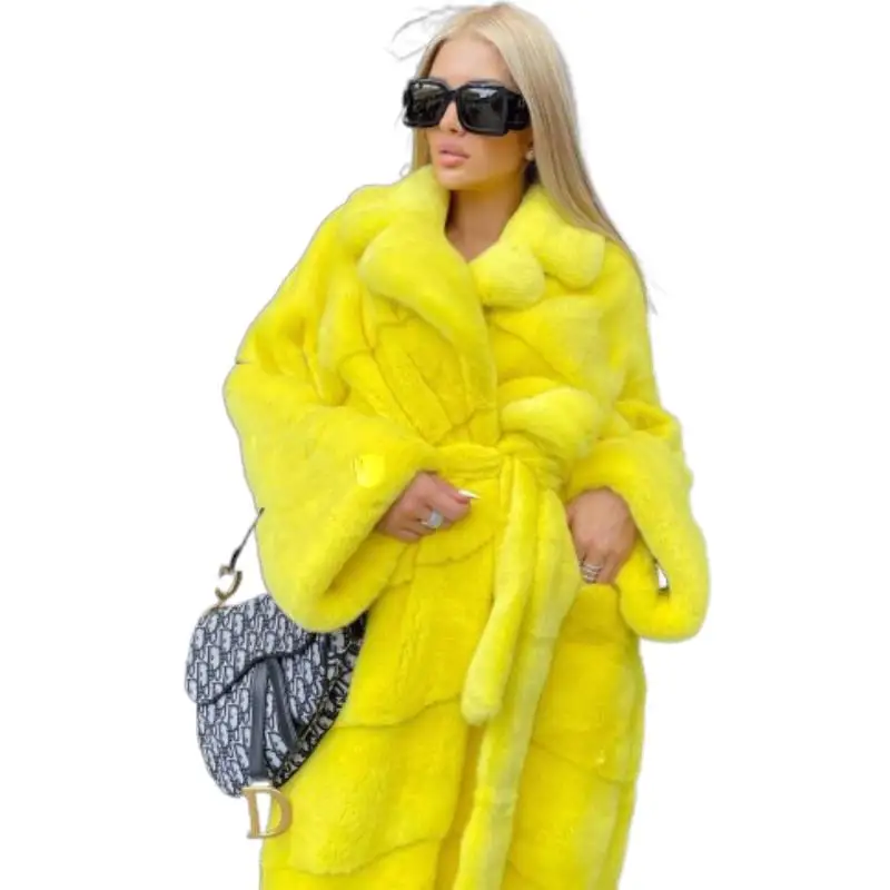 

Top Fashion Real Mink Fur Coats Long Female Natural Fur Coat Luxury Thick Warm Winter Woman Casual Style Overcoat
