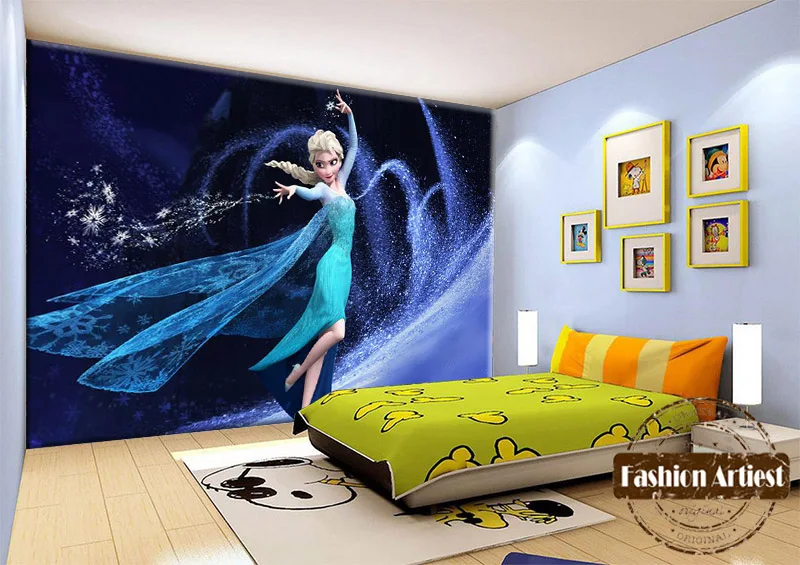 Детские Мультяшные обои на заказ для девочек танцующие фрески Эльза Волшебная