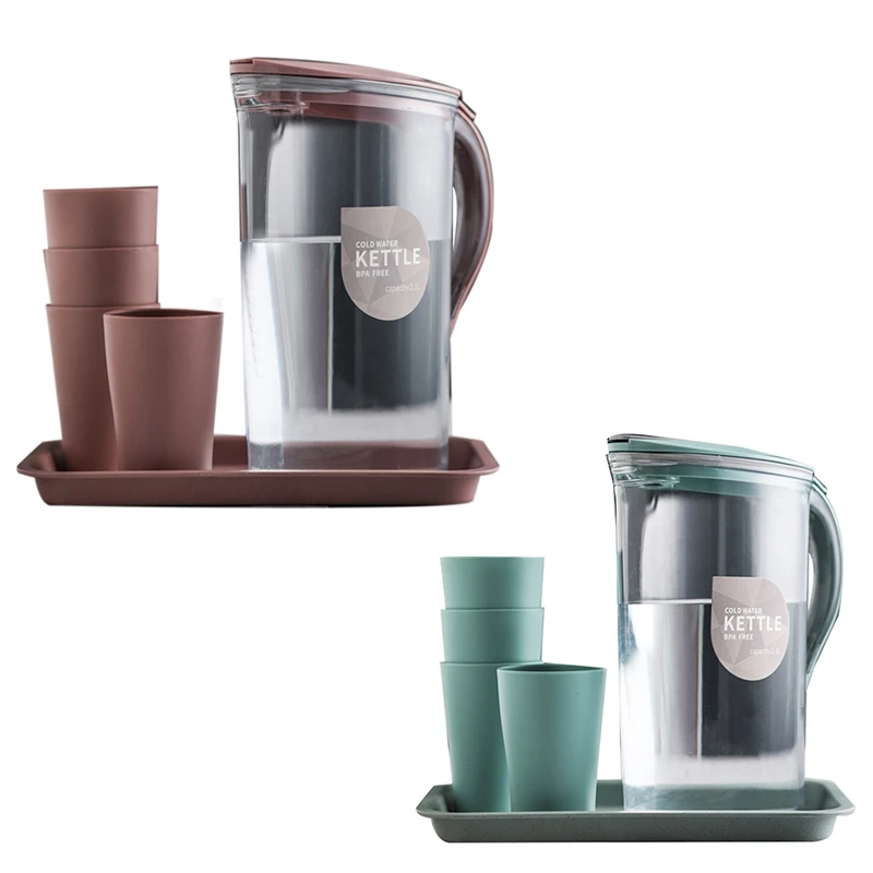 

Household Kettle With Cup Set Large Capacity Cold Kettle Juice Jug
