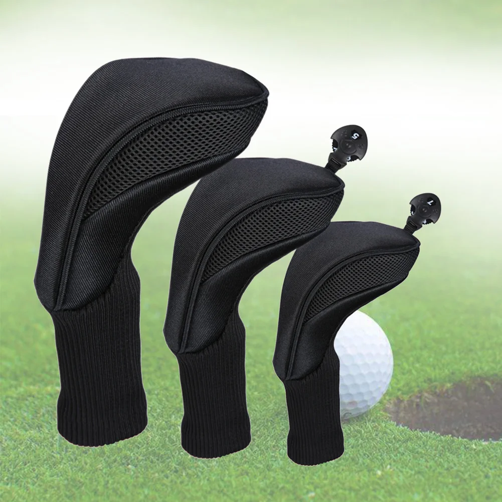 

3pcs Simple Travel Protect Sleeve Easy Use Parts Golf Rod Cap Tool Soft Club Head Cover Number Printed No.1 3 5 Accessories