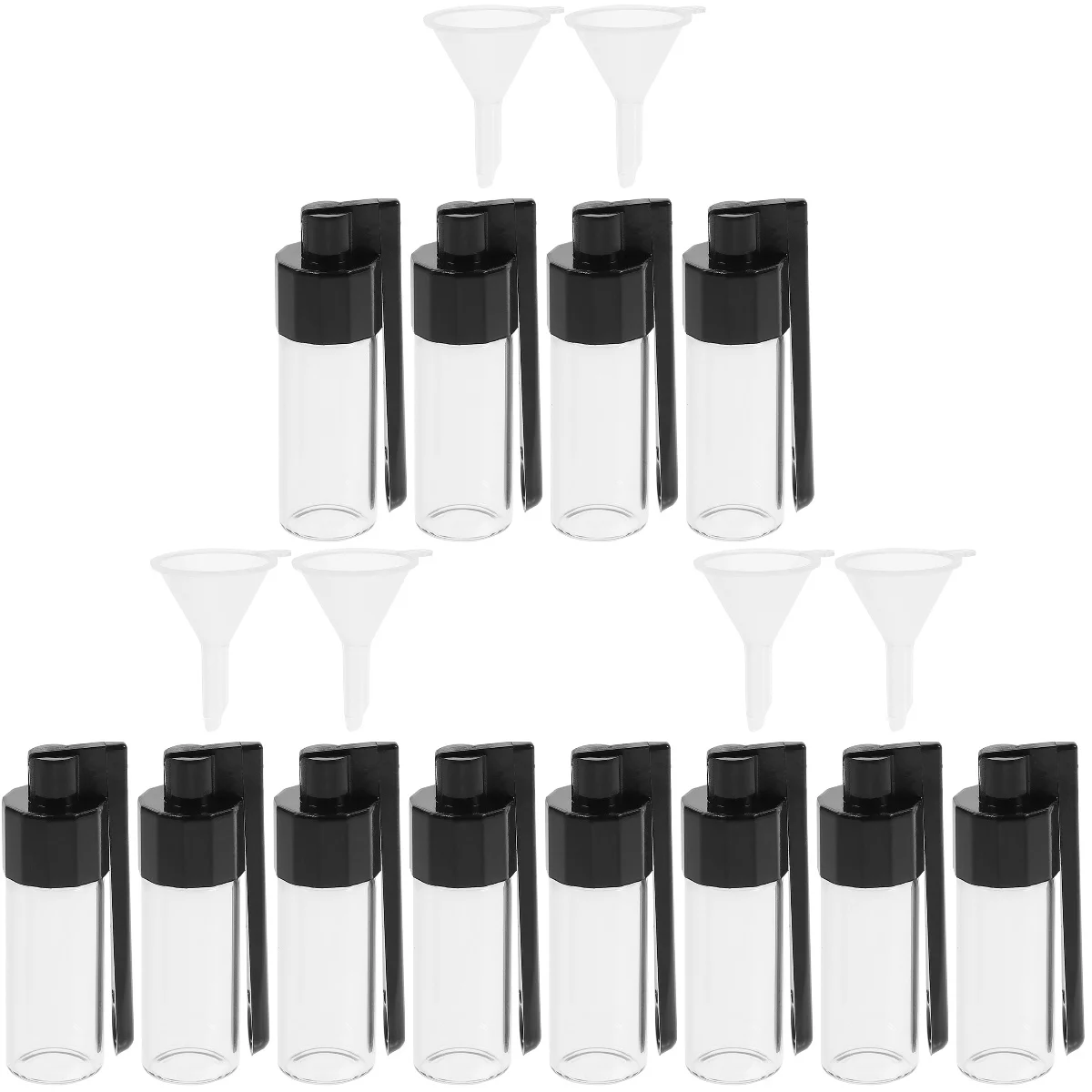 

3 Sets Sealed Fecal Container Funnel Glass Specimen Cups with Spoon Stool Container