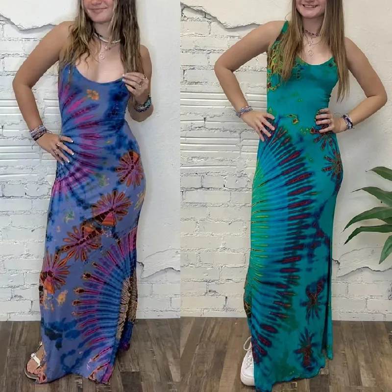 

Elegant Women's Sexy Dresses 2023 Summer Slim Fit Print Flower Dew Back Lace Up Split Dress Beach Vacation Party Lady Robe