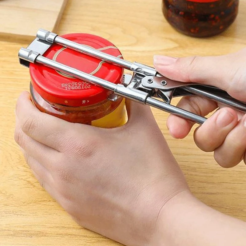 

1pc Adjustable Bottle Cap Opener Stainless Steel Lids Off Jar Openers Labor-Saving Screw Can Opener For Kitchen Tools