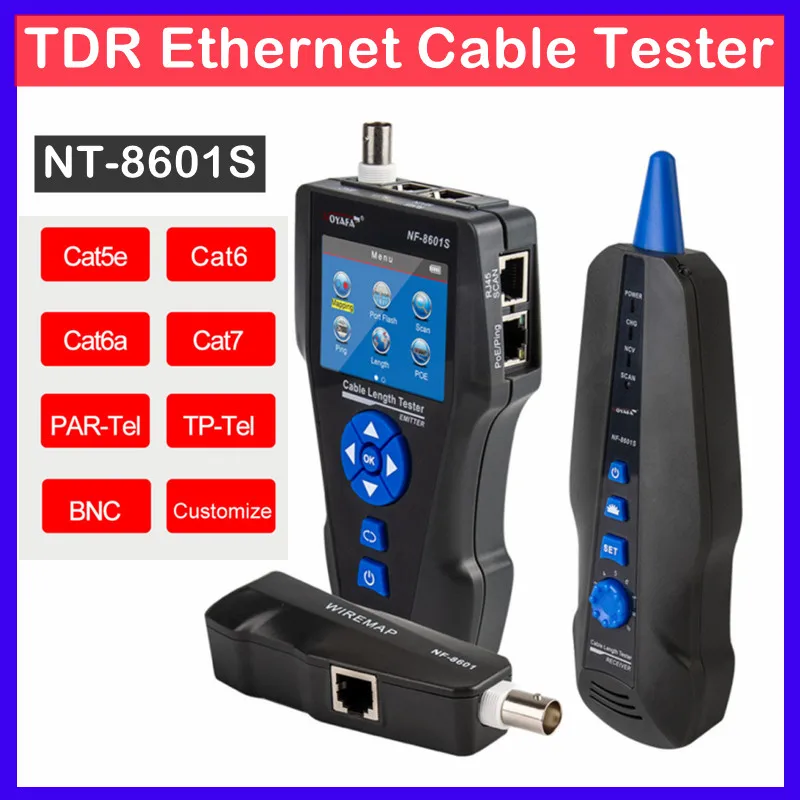 

NOYAFA NF-8601S Тестер кабеля с функцией PoE/PING Lan тестер измерения длины Wiremap тестер сетевого кабеля трекер