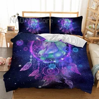 3d unicorn dreamcatcher bedding set purple duvet cover pillowcases twin full queen king size bedclothes 3pcs