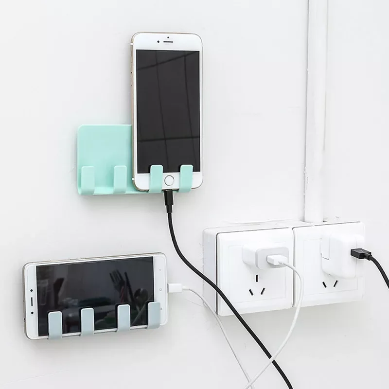 

1PCs Universal Phone Suction Wall Hook Charging Cable Wall Hanging Rack Hanger Mount Charge Cable Holder Home Power Socket Stand