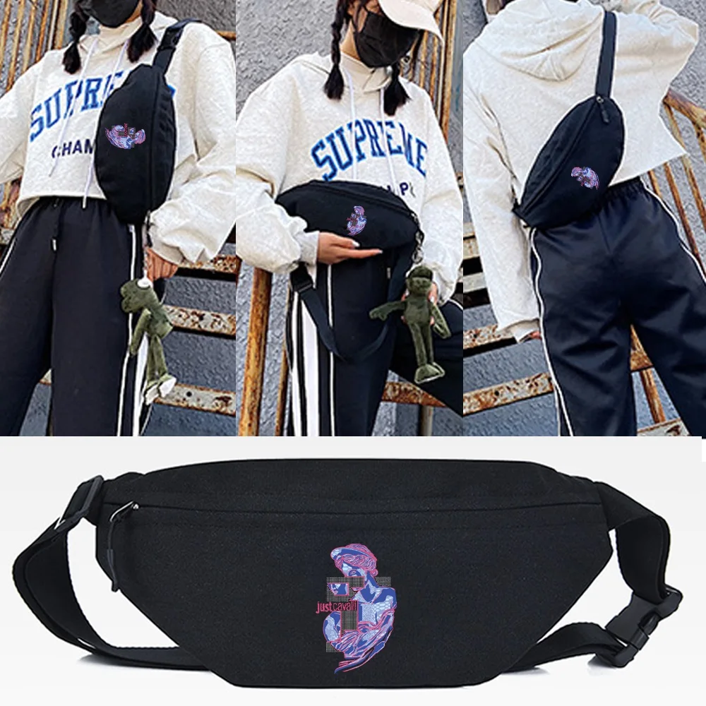 

2023 Fashion Waist Bag Blue Purple David Print Handbags Women Shoulder Bag Casual Small Chest Packs Female Travel CrossBody Bags