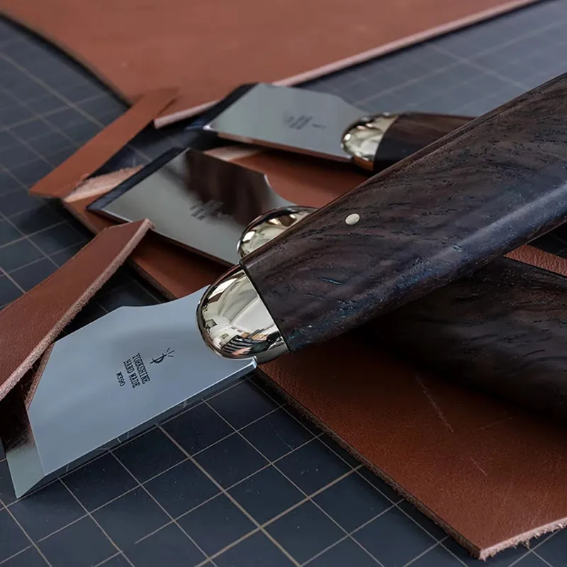 Нож для резки кожи YORKSHINE M390/440C ручка из стали и дерева инструмент ручной работы в