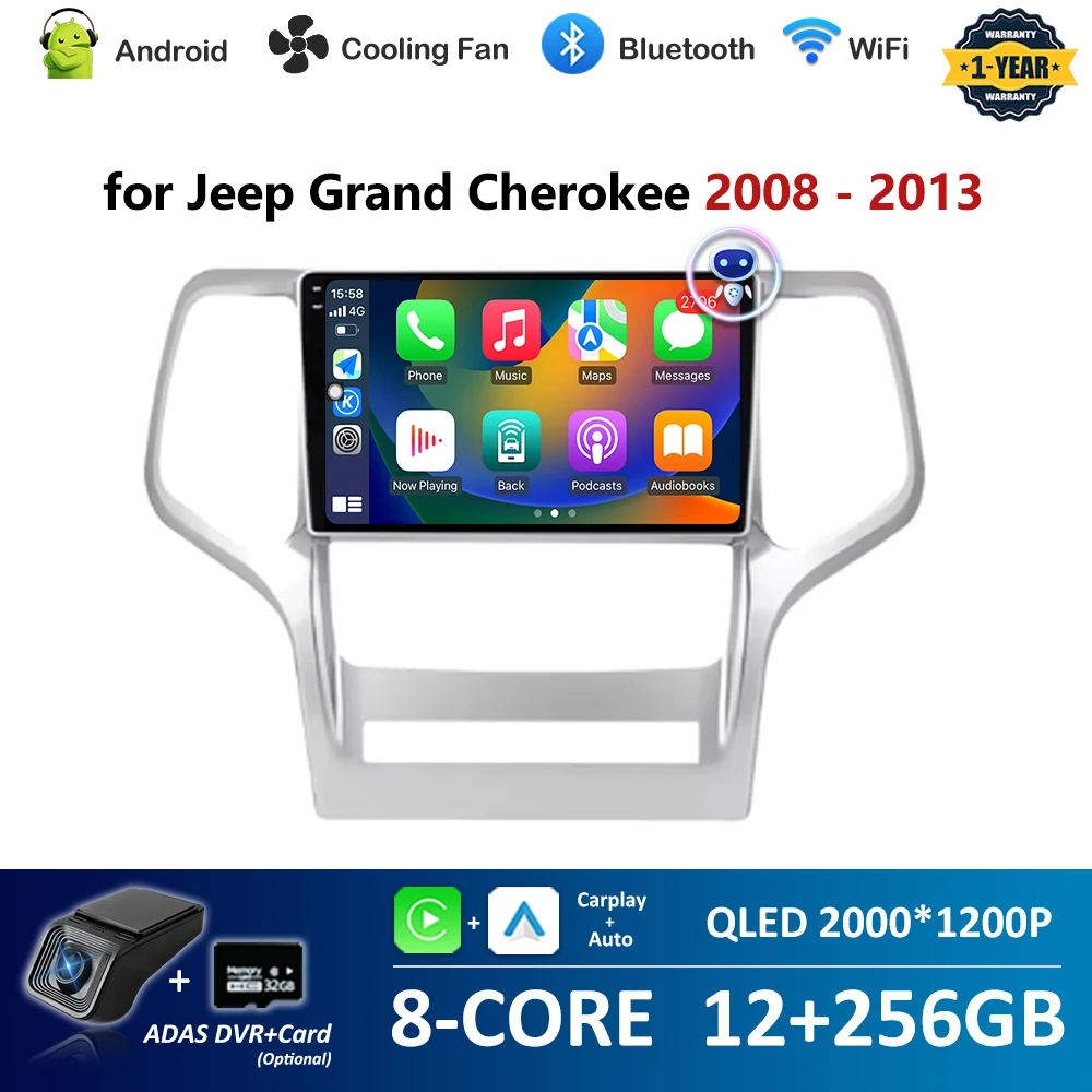 Для Jeep Grand Cherokee 2008 2009 - 2013 Автомобильный видео мультимедийный плеер WiFi Система Android