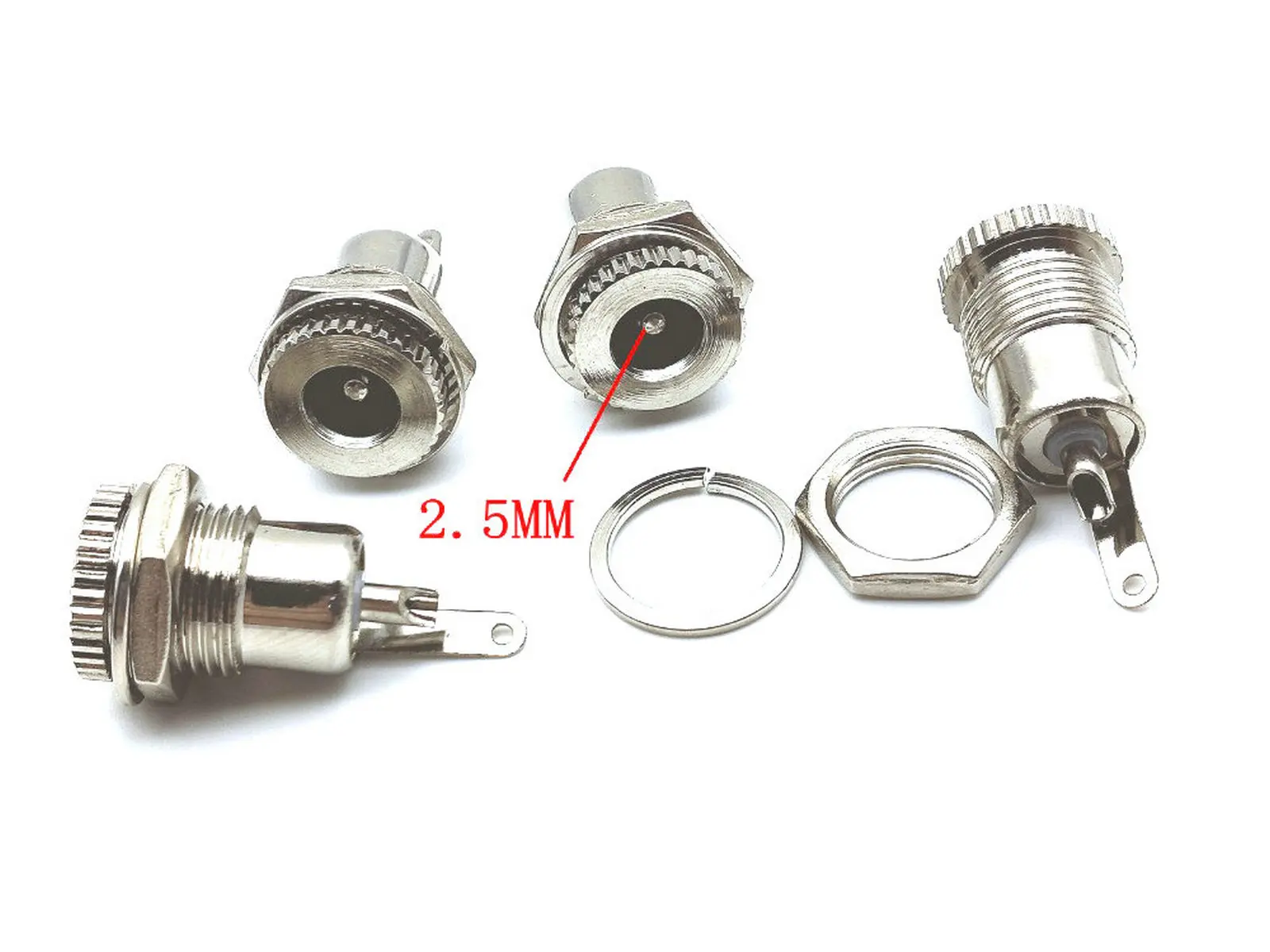 100 шт. латунный разъем питания 5 мм 2 гнездовой постоянного тока - купить по