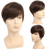 amir synthetic men wigs brown short straight grey hair wigs black blonde wig for men brown gray wig natural wave