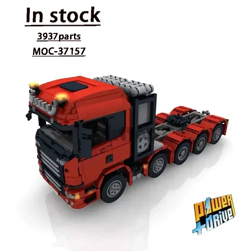 Фото MOC-37157Custom RC10x4 6 SLT Грузовик/красный грузовик в сборе Строительный блок Модель 3937 Детали Детские строительные блоки на день рождения Игрушка в подарок №1