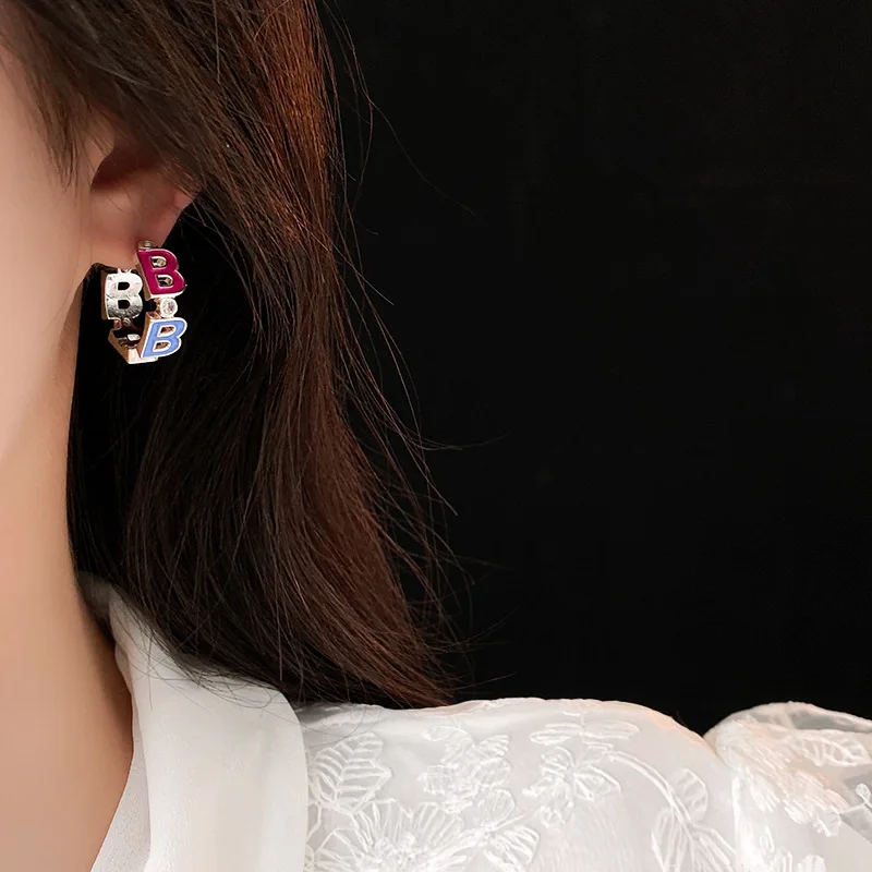 NISHIZAWA Цвет циркона масляная капля буквенная пряжка для ушей нишевые