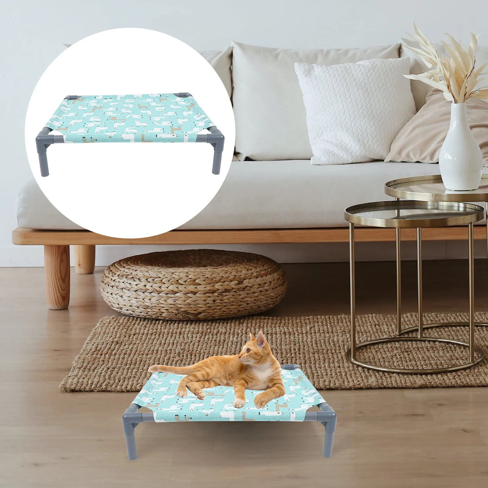 

Cat Tree Raised Bed Pet Daily Supply Summer Dog Camp-Bed Polyester Hammock Hammack Outdoor Sleeping Kitten Nest