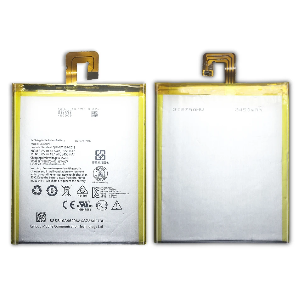 

L13D1P31 3550mAh Battery For Lenovo Pad A3500 S5000 S5000-H Tab3 7 TB3 710i 710F Tab 2 Tab2 A7 A7-30 A7-10F A7-20F