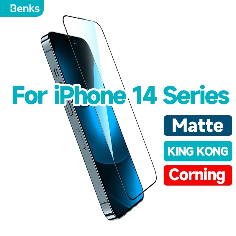 

Benks King Kong Corning Extreme Edition Electric Competition FilmFor iPhone 14 Plus Pro Max Matte Tempered Glass Protector Film
