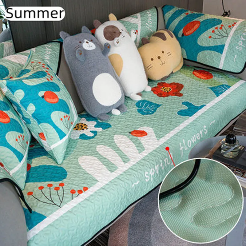 

Summer Sofa Cushion Living Room Non-Slip Sofa Cushion Cover Towel L-Shaped Chaise Longue Armchair Cover Chair Protective Cover