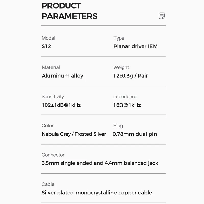Наушники Shuoer S12 с магнитным драйвером 14 8 мм Hi-Fi IEM посеребренным