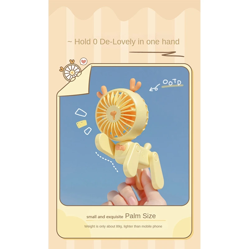 Мини-настольные декоративные вентиляторы милый питомец перезаряжаемый через USB