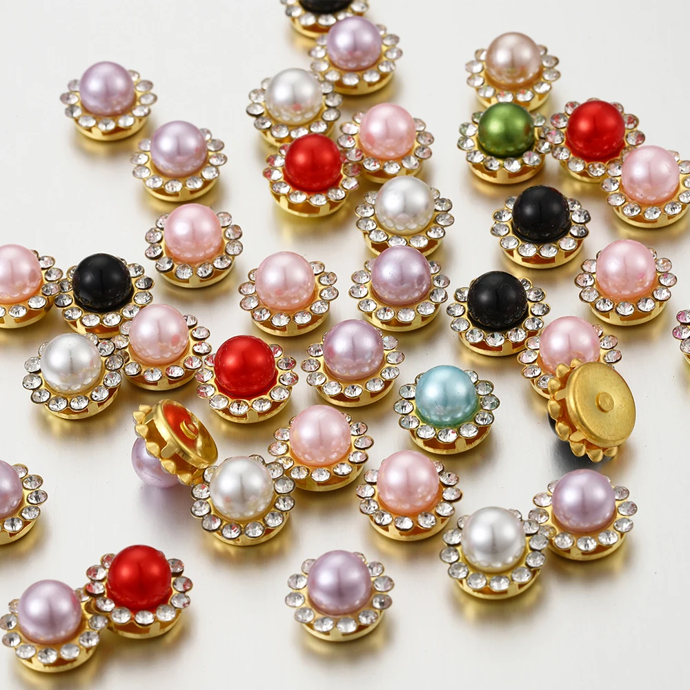 50 шт./лот 12 мм горный хрусталь Кабошоны металлическая основа жемчужная бусина для