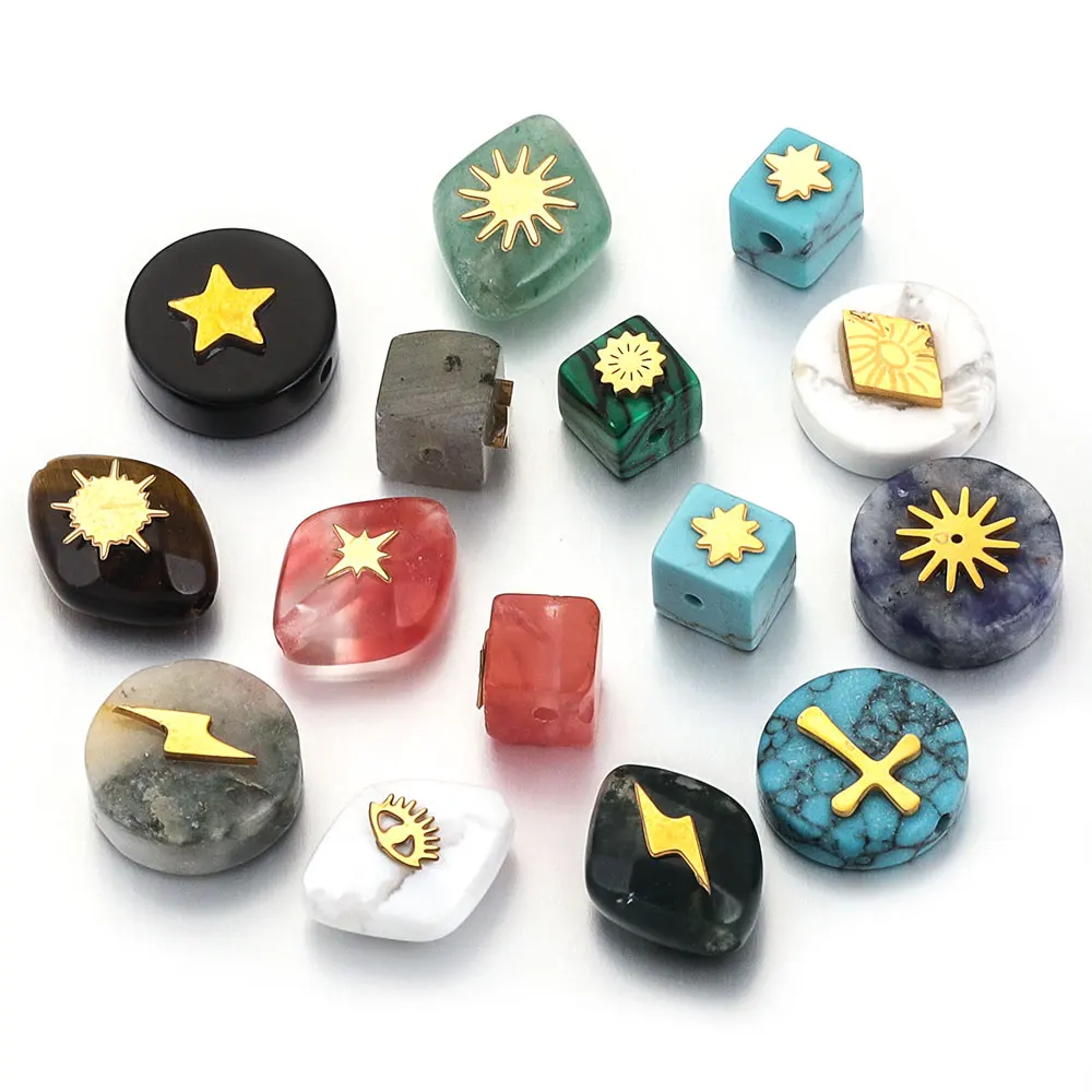 5 шт. нержавеющая сталь натуральный камень геометрическая звезда крест свободные