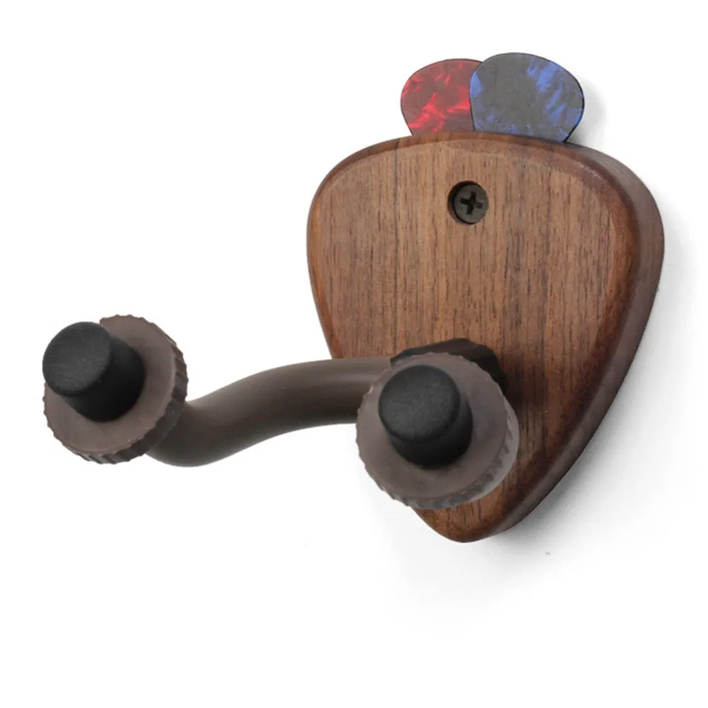 

Guitar Hanger Display Holder Wall Mount For Electric Guitar Ukulele Walnut Rubber Iron Wall Mount Hanger With Screw Bolt NEW