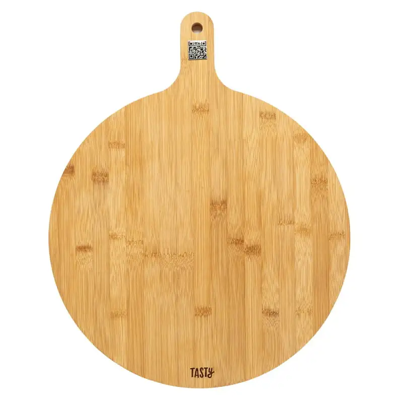 

Round Charcuterie Board with Handle, Paddle Cheese Board, 15.5