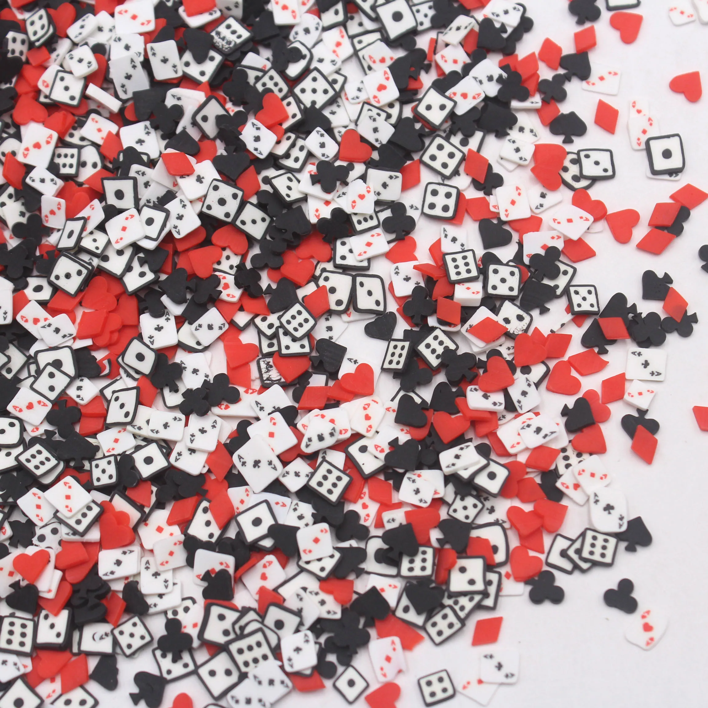 

100 г/лот 5 мм покерная карточка и игральные кости Ассорти глиняные Ломтики для рукоделия