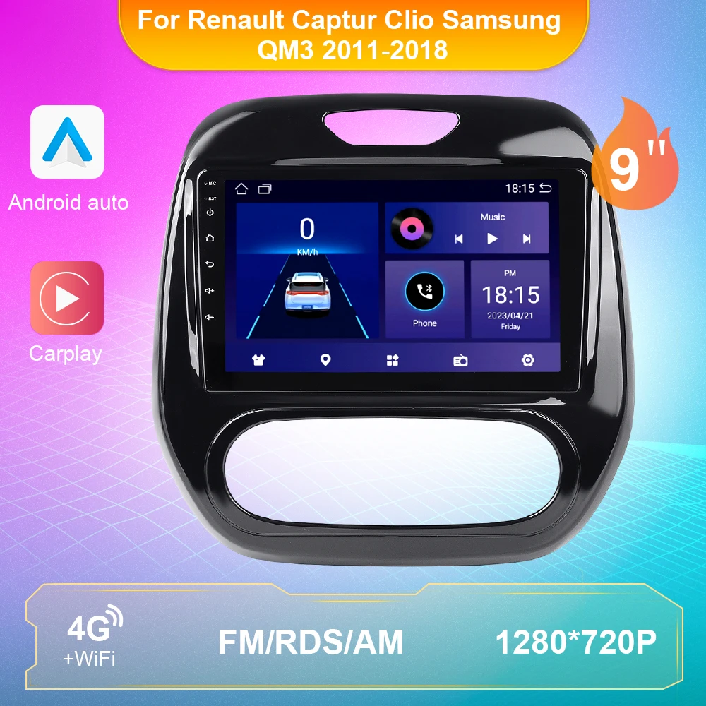 

Car Radio For Renault Captur Clio Samsung QM3 2011-2017 2018 Android10 Multimedia Video Player Android Auto Carplay NO 2din DVD
