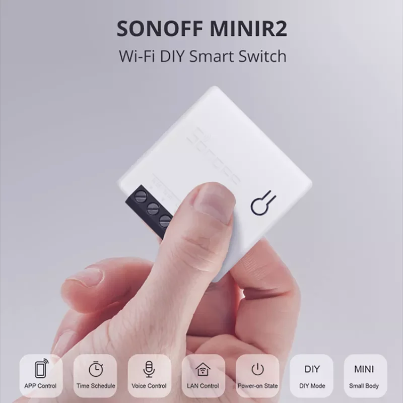 

The new Mini R2 Smart Switch Small 2-Way DIY Wifi Light Switch Via Ewelink APP/ Voice Remote Control Work With Alexa Google Home