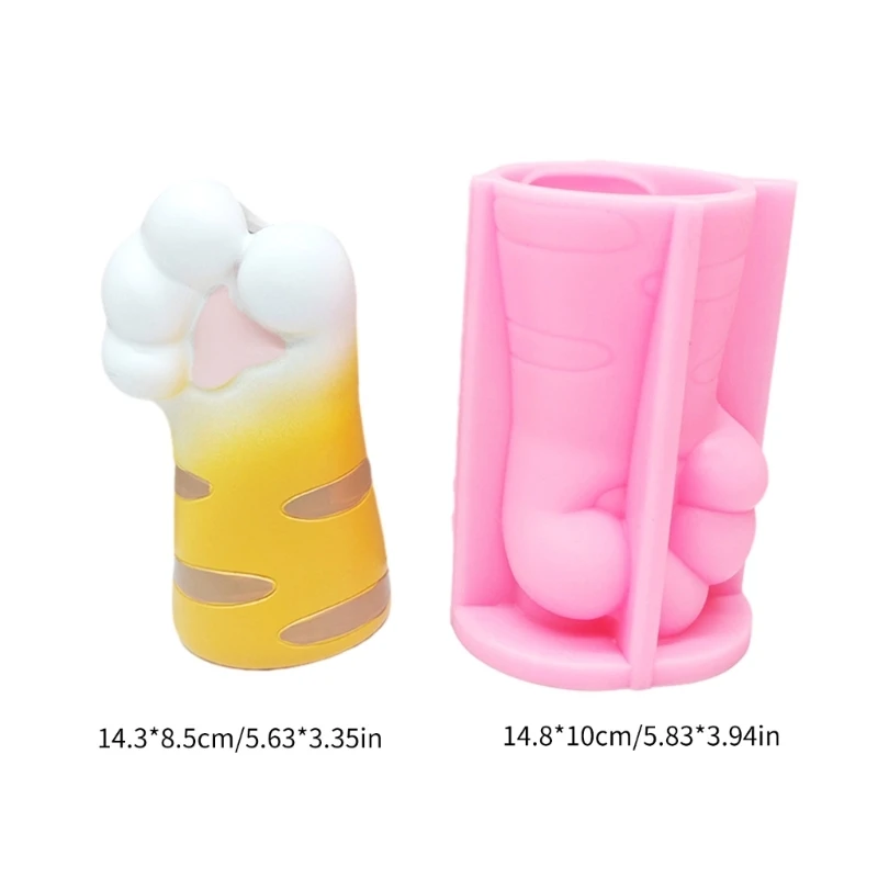 Бетонные формы для растений силиконовые в форме кошачьей лапы ручной работы