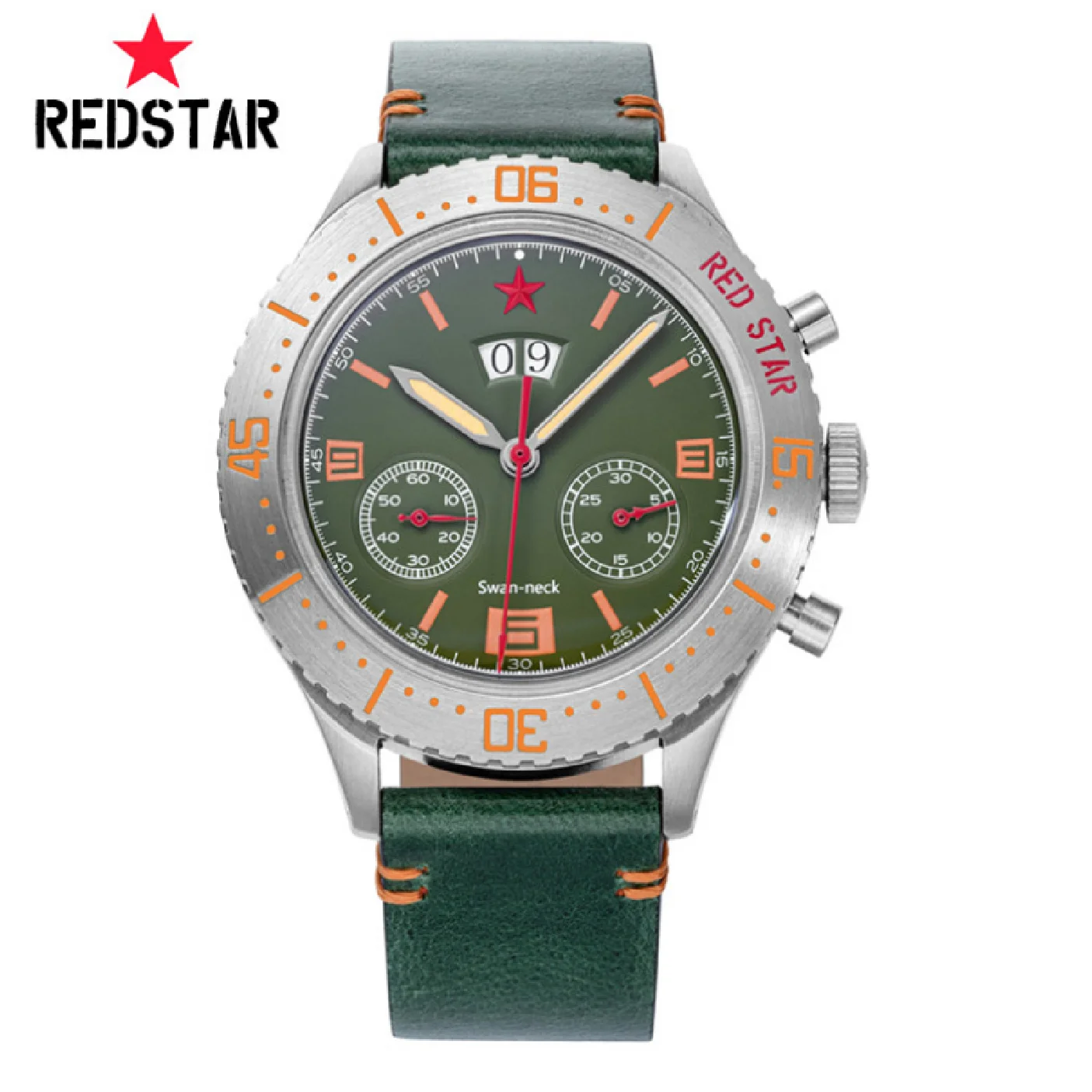 

RED STAR Big Calendar Seagull 1963 Chronograph Men ST1931 Movement Super Luminous Military Mechanical Watches 3D Sapphire 43mm