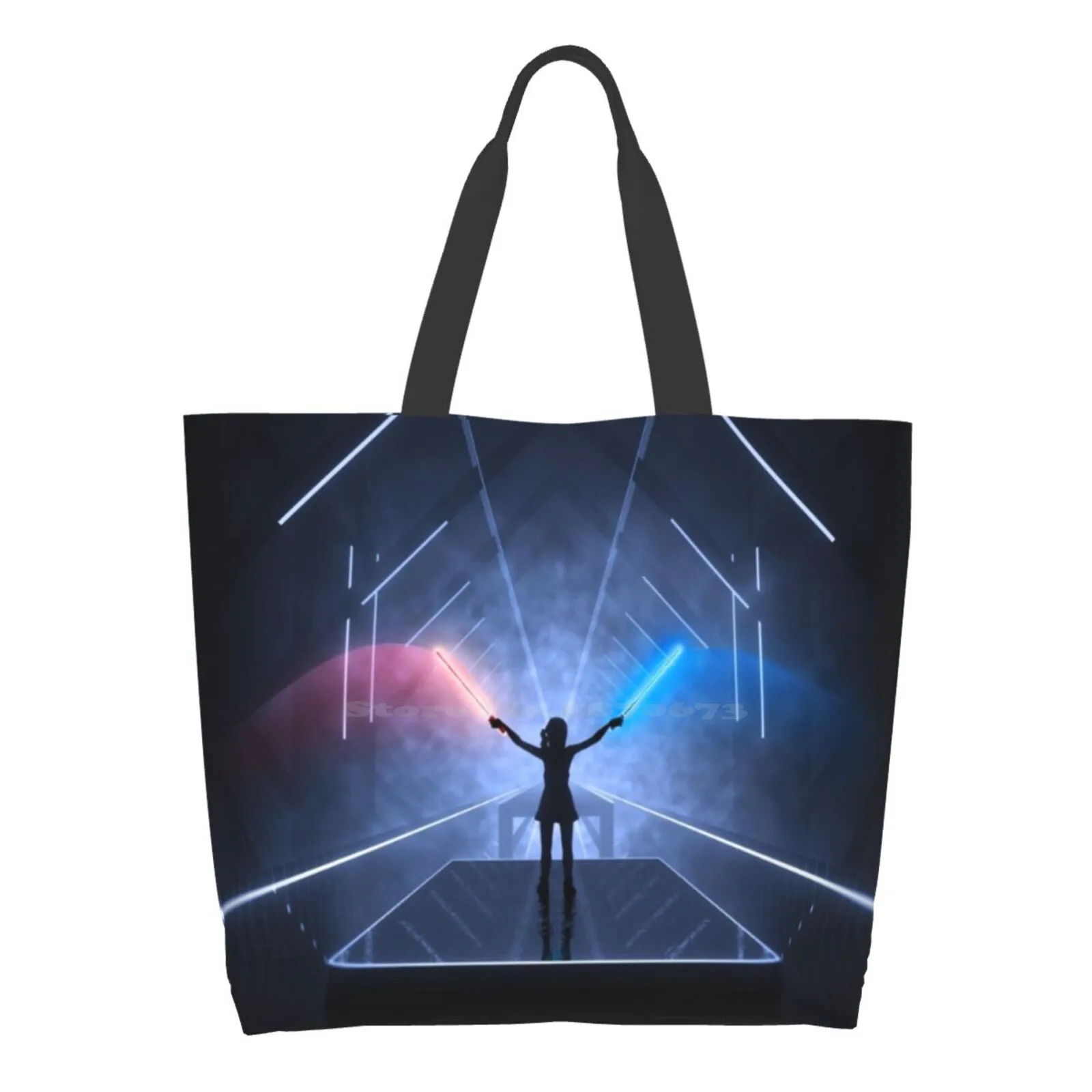 

Beat Saber Art Print Large Size Reusable Foldable Shopping Bag Beat Saber Beat Bs Aber Aber