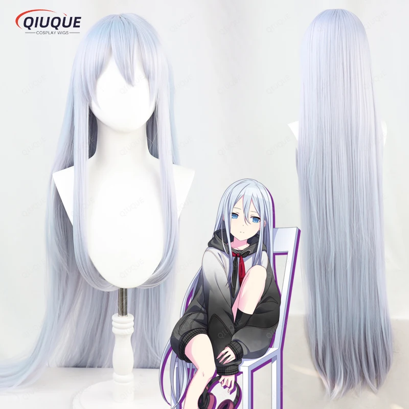 

120cm Long Yoisaki Kanade Cosplay Wig Anime Project SEKAI COLORFULSTAGE! Light Blue Heat Resistant Synthetic Hair Wigs + Wig Cap