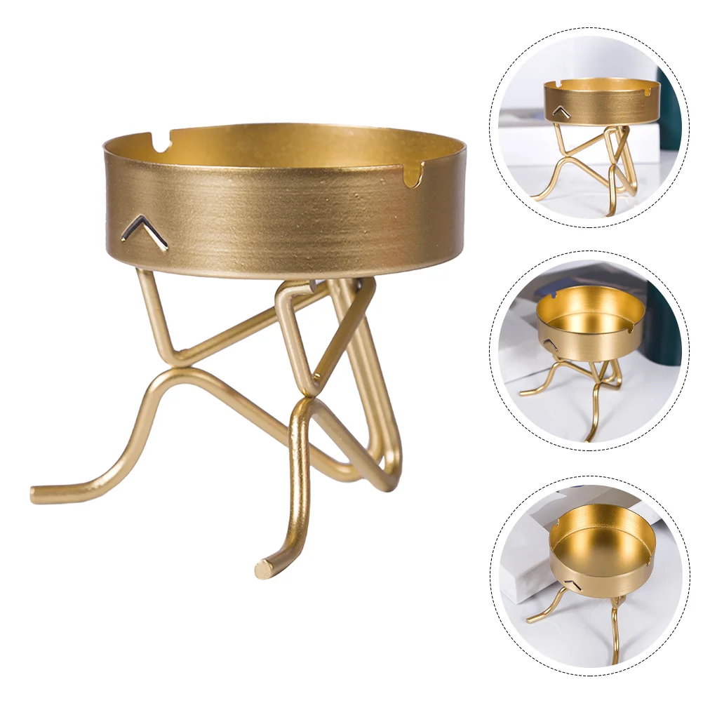 

Ashtray Ash Tray Metal Container Desktop Decorative Stylish Windproof Ashtreys Liner Friygardcn Standing Stainless Push Down