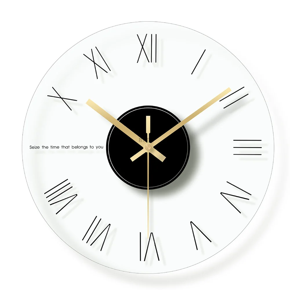 

Simple wall clock Glass Digital Wall Clock Living Room Mute Quartz Hanging Clock Modern Design Home Decor