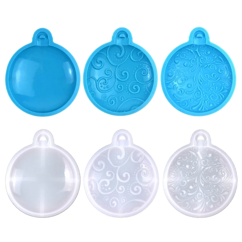 

3 Styles Silicone Christmas Series Keychain Mold With Hole Pendant DIY Crafts