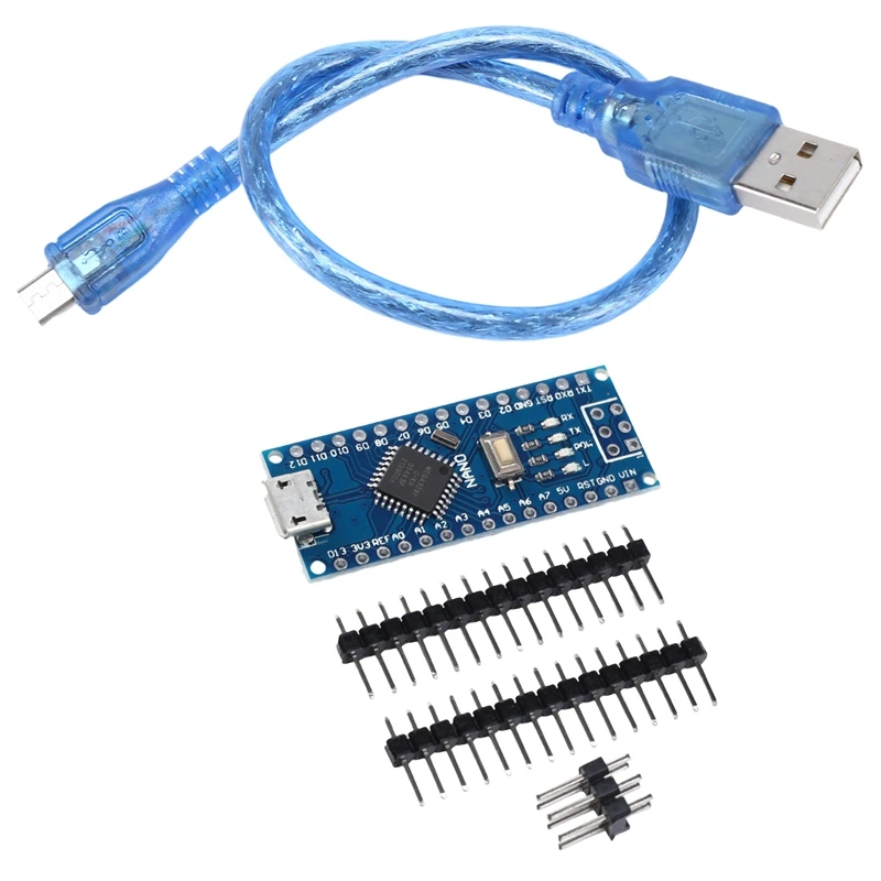 

Модуль питания с микроusb-кабелем NEW-Nano V3.0 ATMEGA328P CH340G, с контактным разъемом, улучшенная версия, плата без пайки, проводка