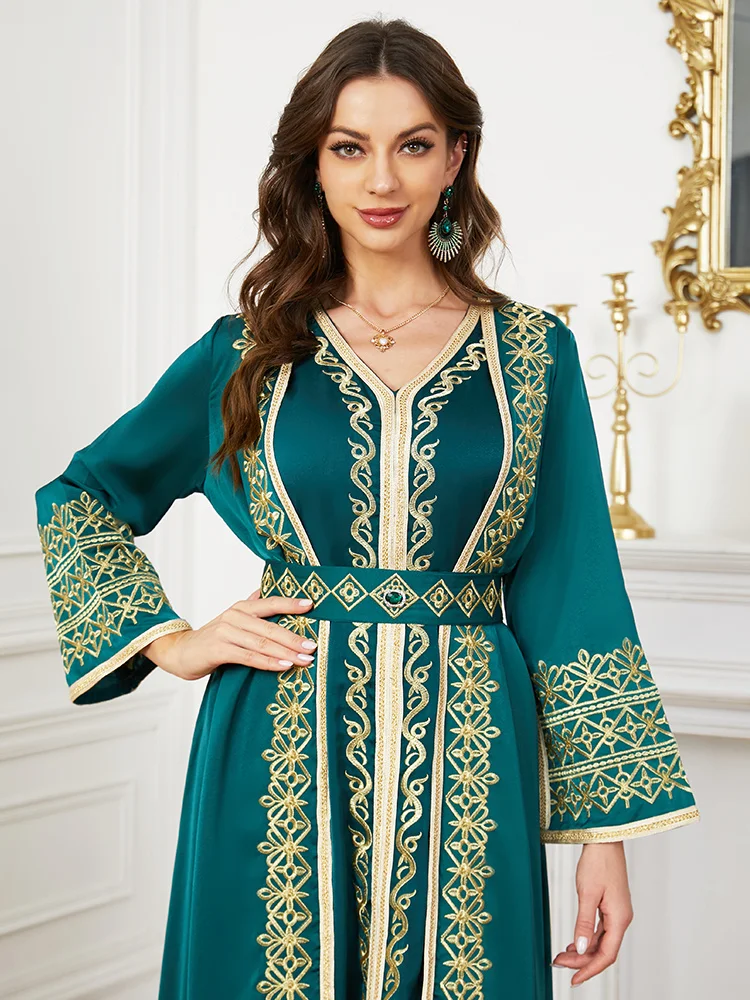 Kaftan For Women Muslin Abaya Wedding Fashion Long Sleeves Ramadan Islamic Dresses Dubai Moroccan Caftan Woman Female Clothing