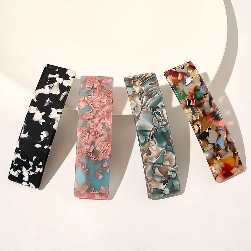 

Leopard Marble Hair Clip Geometric Hairpin Fashion Sweet Hair Accessories Colorful Barrette Bling Glitter Korean Fashion Hairpin
