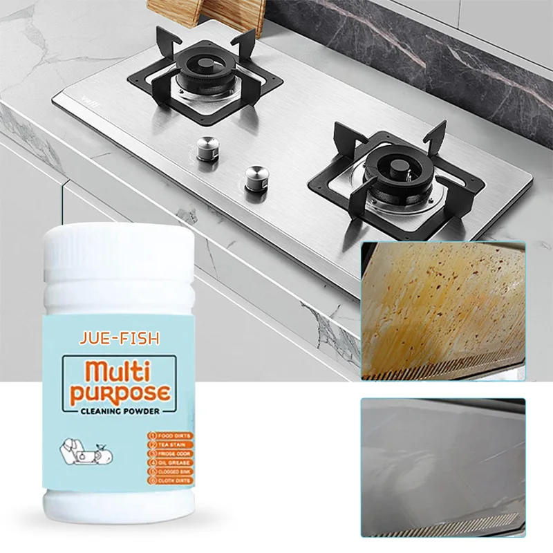 

Multi-purpose cleaning powder, kitchen hood, stove cleaning, degreasing stains, cleaning decontamination powder