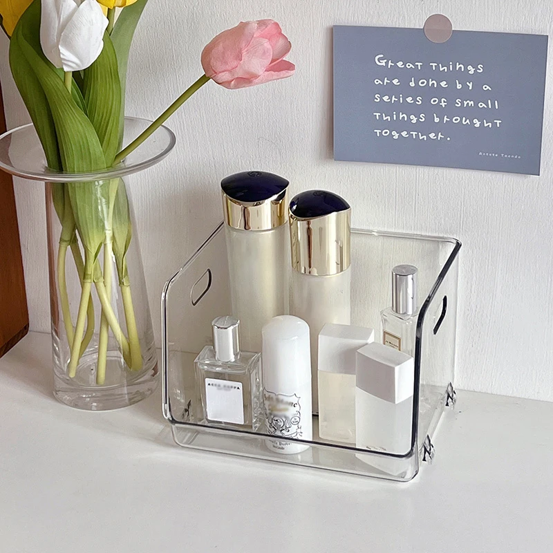 

New Cosmetics Storage Box Plastic Desktop Storage Racks Student Dormitory Cosmetic Storage Holders Bedroom Makeup Organizer