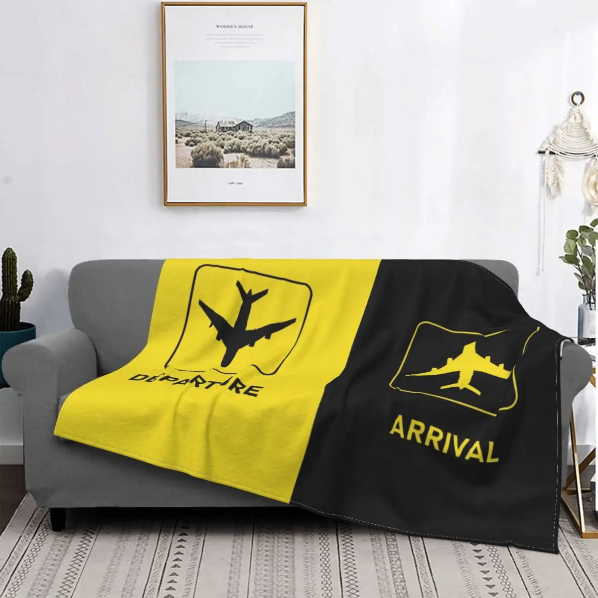 

Aviation Arrival Departure Blanket Soft Fleece Warm Flannel Aviator Airport Plane Throw Blankets for Sofa Outdoor Bed Bedspread