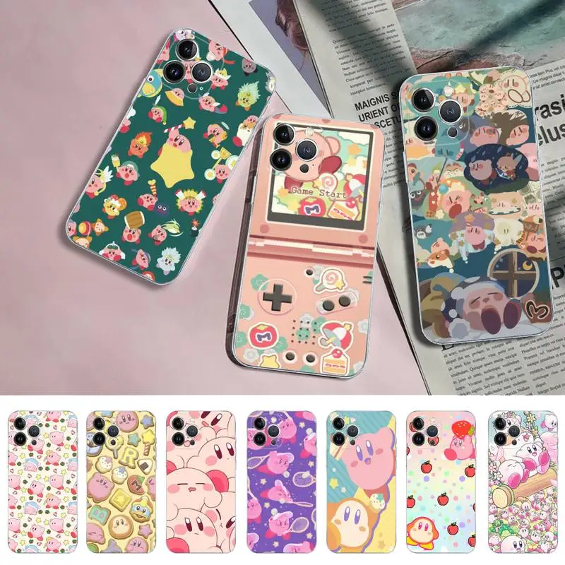 

Bandai Cartoon Kirby Phone Case for iPhone 11 12 13 mini pro XS MAX 8 7 6 6S Plus X 5S SE 2020 XR case
