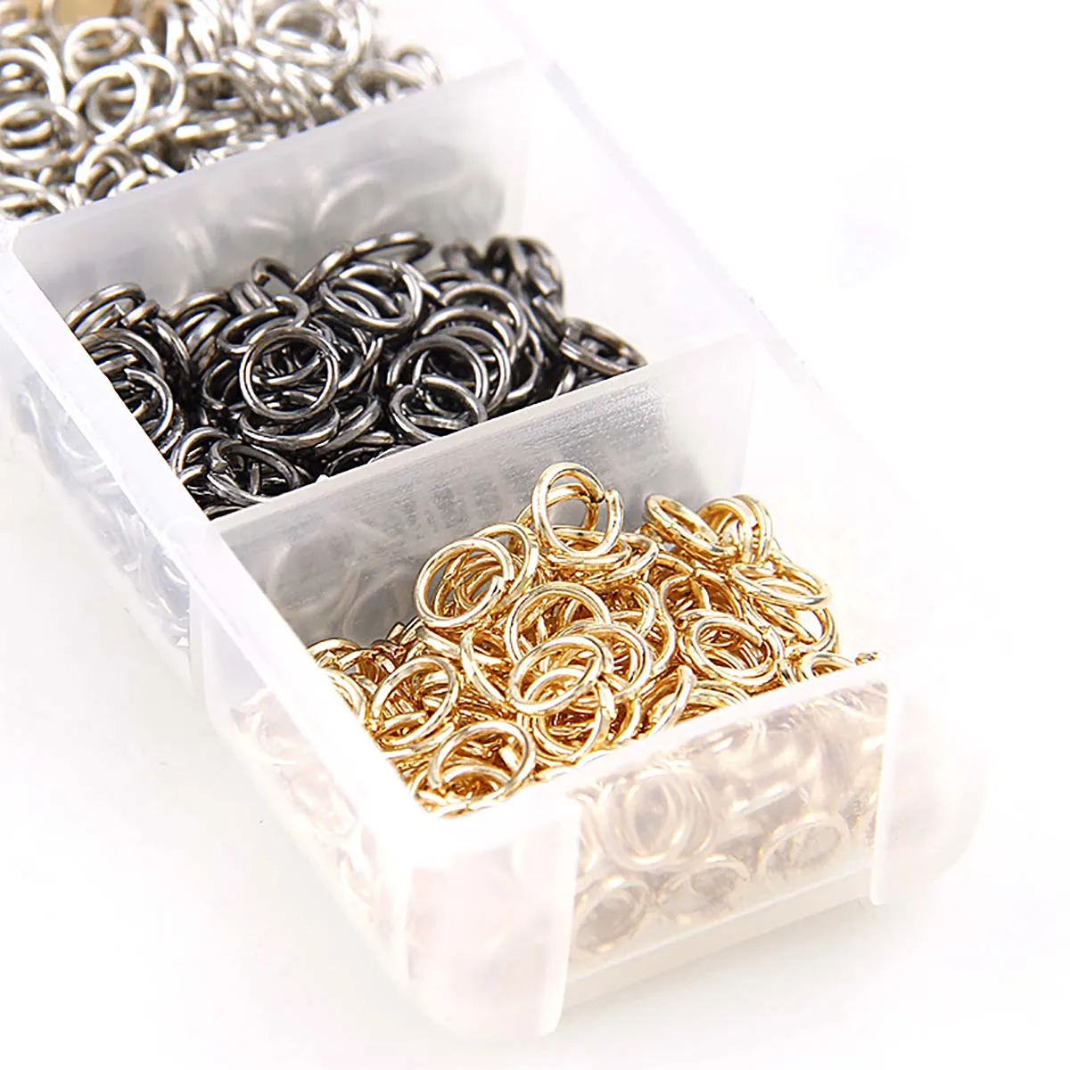 

1 Set Iron 3/4/5/6/8/10mm Open Jump Rings Split Rings Connectors Boxed Set for DIY Jewelry Making Supplies Accessories