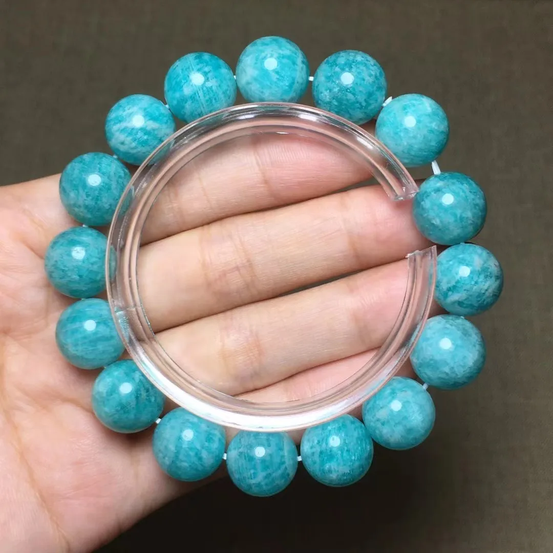

12mm Natural Blue Amazonite Stone Bracelet For Woman Lady Man Love Gift Wealthy Crystal Beads Mozambique Gemstone Jewelry AAAAA