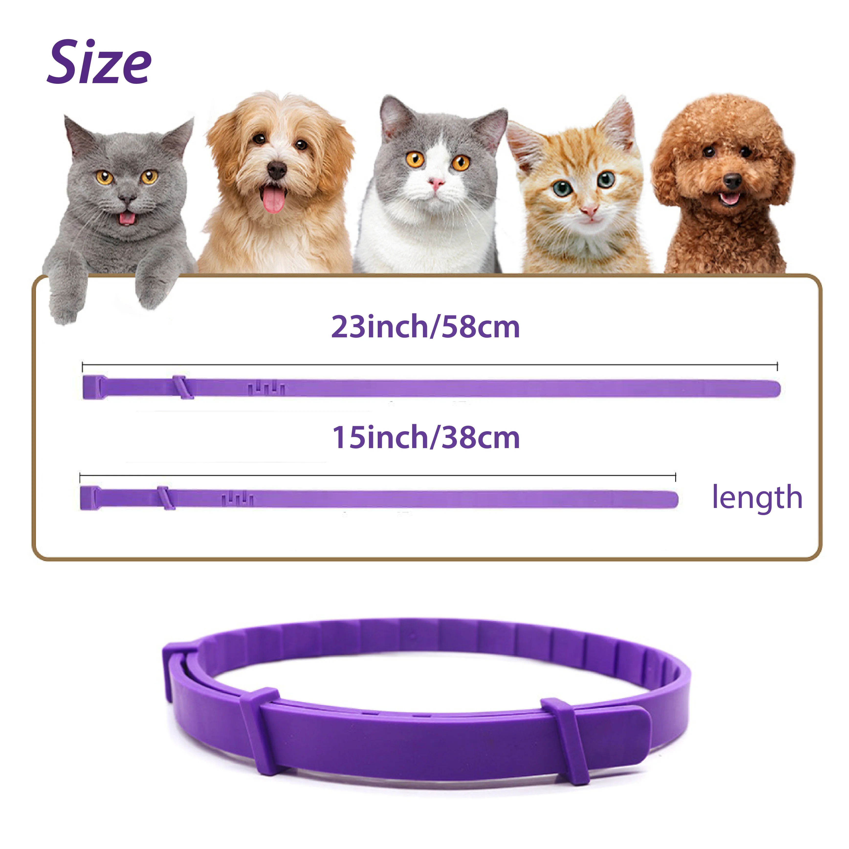 Ошейник для блох собак кошек выдвижное кольцо животных