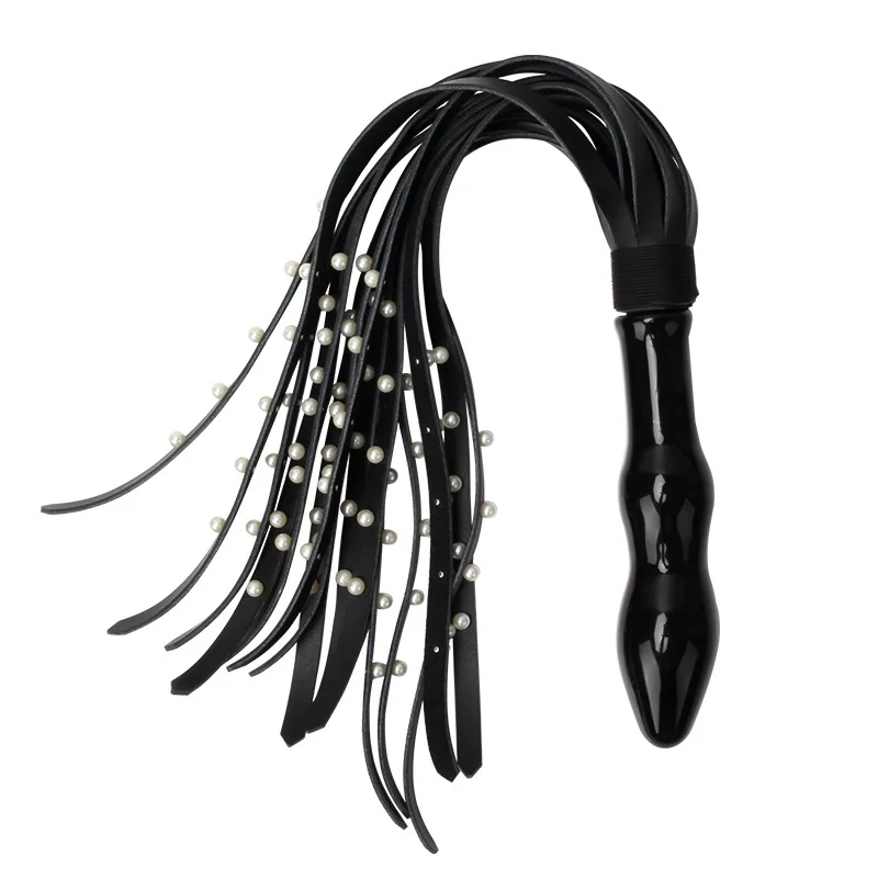 Glass anal plug  leather whip leather exotic whip sex leather whip cosplay tail