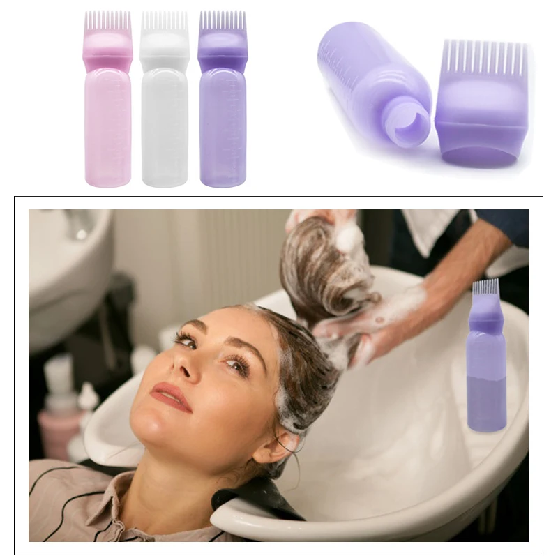 

120ml Multicolor Plastic Hair Dye Bottle Oli Comb Capacity Hair Coloring Products Tools Hair Coloring Styling Salon Beauty Tool